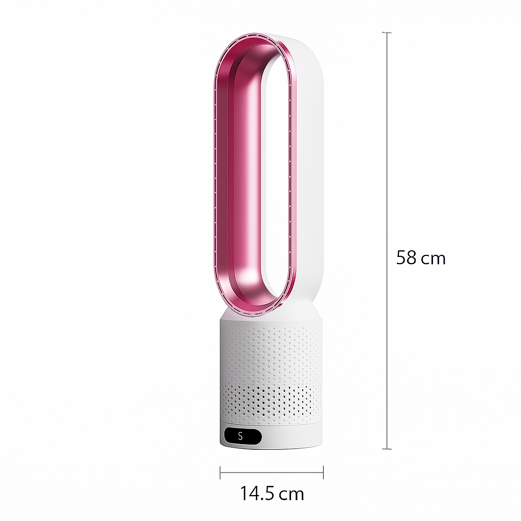 SmartGrove - Bladeless Tower Fan – 8 Speeds, 90° Oscillation, Timer & Remote Control
