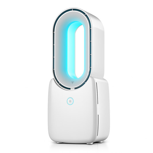SmartGrove - Portable Bladeless Mini Desk Fan with LED Display – Quiet, Rechargeable & Compact